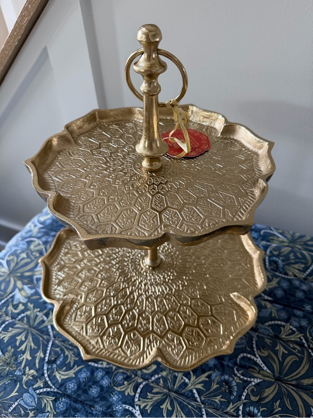 Diwali Gold Two-Tier Decorative Serving Stand Home Dining